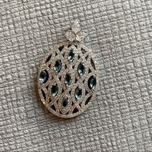 Blue topaz and CZ gorgeous pendant